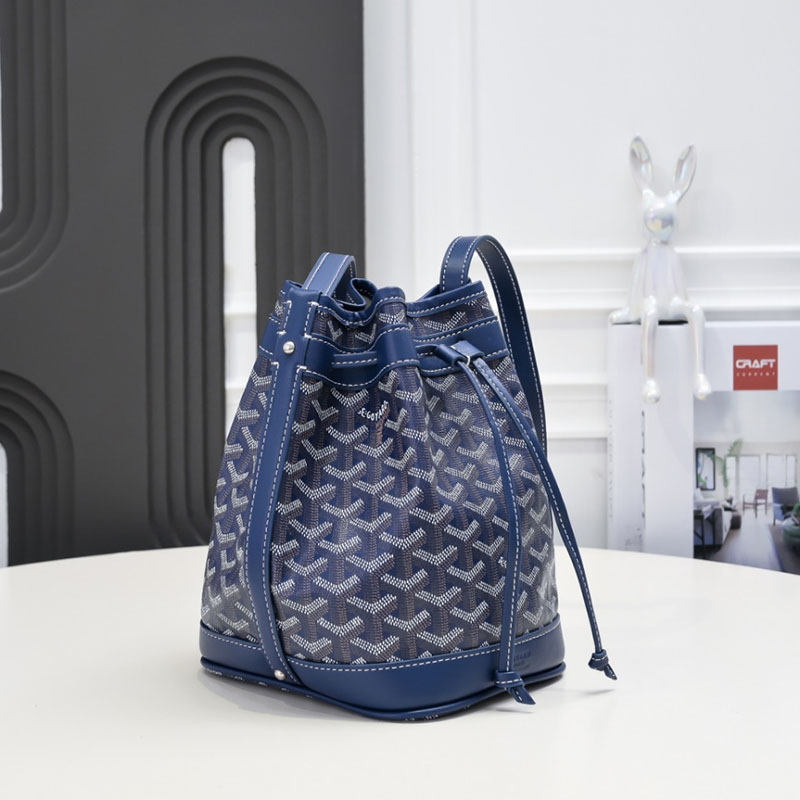 N品 GOYARD ゴヤール プティ・フロ バケットバッグ PEFLOTPMLTY12CL12P ネイビーブルー シルバー金具 激安優良店 - 画像 (9)