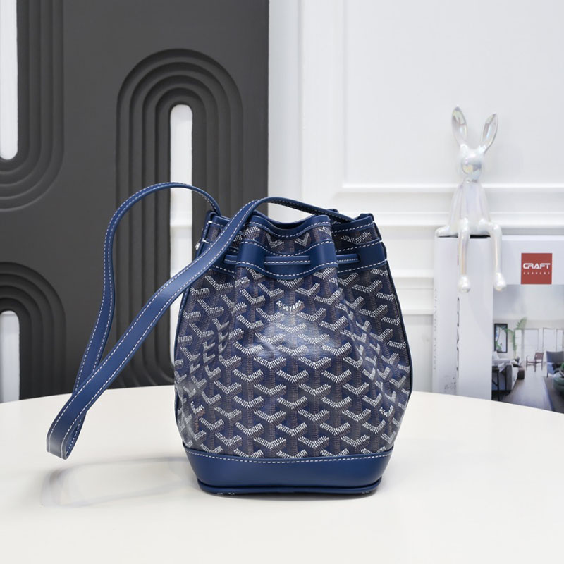 N品 GOYARD ゴヤール プティ・フロ バケットバッグ PEFLOTPMLTY12CL12P ネイビーブルー シルバー金具 激安優良店 - 画像 (8)