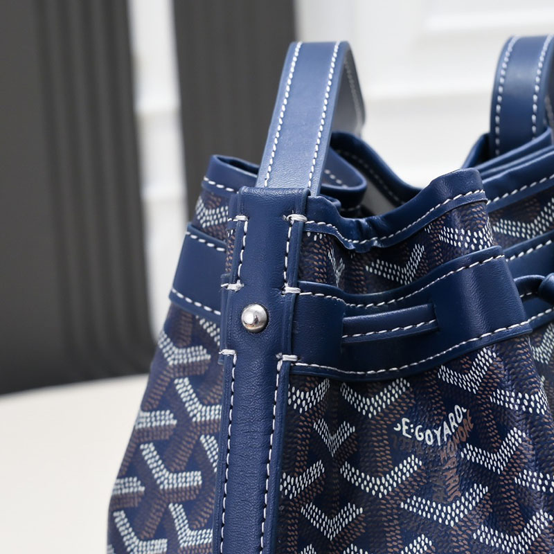 N品 GOYARD ゴヤール プティ・フロ バケットバッグ PEFLOTPMLTY12CL12P ネイビーブルー シルバー金具 激安優良店 - 画像 (5)