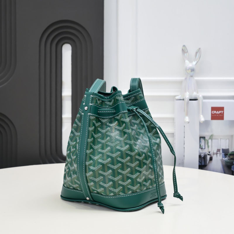 N品 GOYARD ゴヤール プティ・フロ バケットバッグ PEFLOTPMLTY09CL09P グリーン シルバー金具 激安優良店 - 画像 (9)