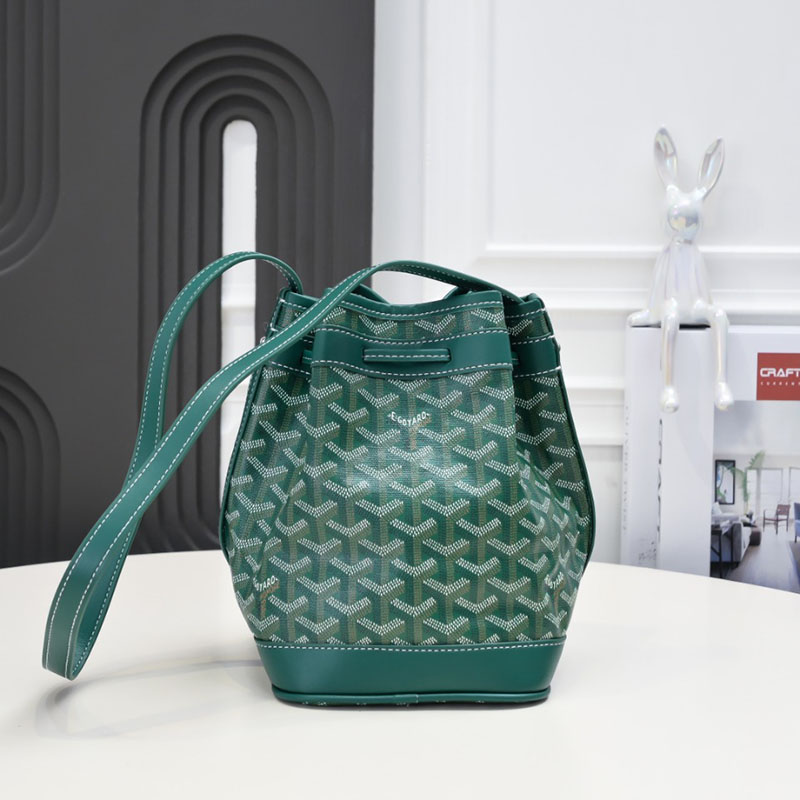 N品 GOYARD ゴヤール プティ・フロ バケットバッグ PEFLOTPMLTY09CL09P グリーン シルバー金具 激安優良店 - 画像 (8)