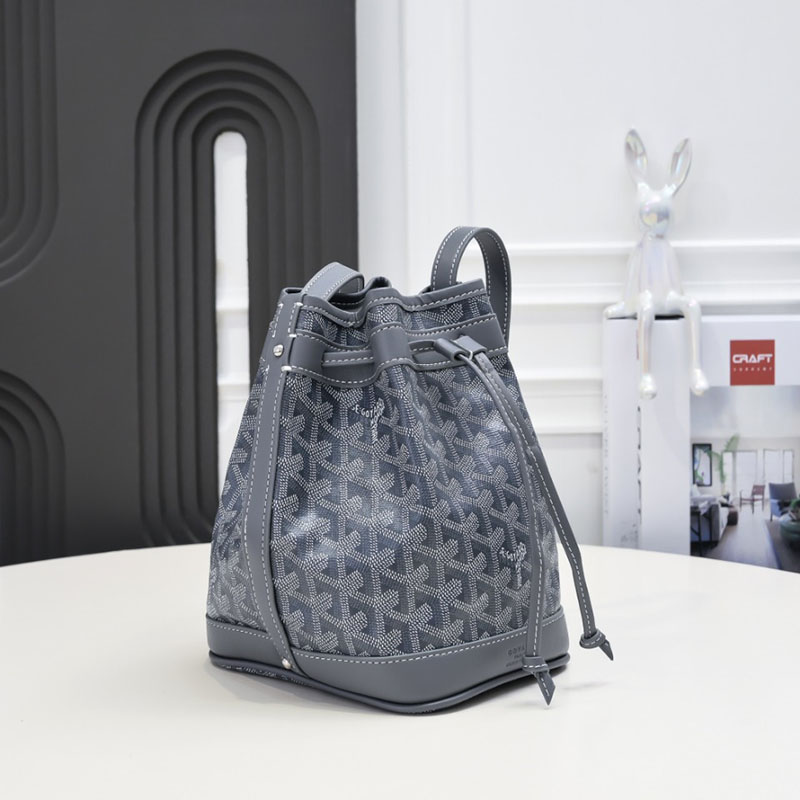 N品 GOYARD ゴヤール プティ・フロ バケットバッグ PEFLOTPMLTY51CL51P グレー シルバー金具 激安優良店 - 画像 (9)