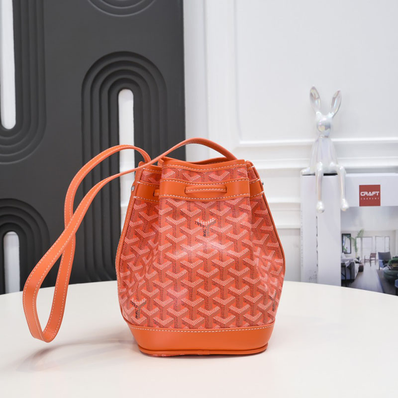 N品 GOYARD ゴヤール プティ・フロ バケットバッグ PEFLOTPMLTY07CL07P オレンジ シルバー金具 激安優良店 - 画像 (8)