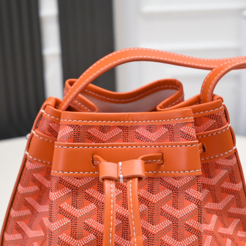 N品 GOYARD ゴヤール プティ・フロ バケットバッグ PEFLOTPMLTY07CL07P オレンジ シルバー金具 激安優良店 - 画像 (6)