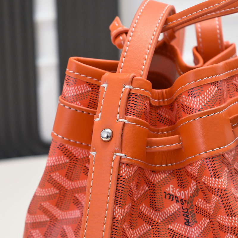 N品 GOYARD ゴヤール プティ・フロ バケットバッグ PEFLOTPMLTY07CL07P オレンジ シルバー金具 激安優良店 - 画像 (4)