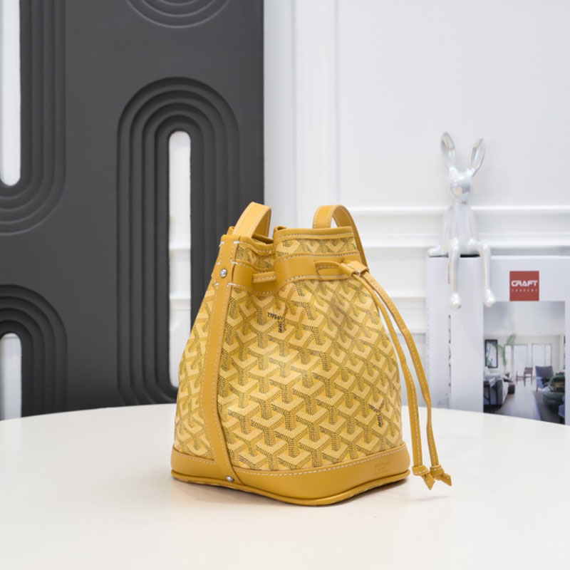N品 GOYARD ゴヤール プティ・フロ バケットバッグ PEFLOTPMLTY08CL08P イエロー シルバー金具 激安優良店 - 画像 (9)