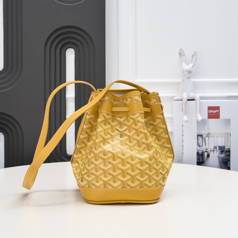 N品 GOYARD ゴヤール プティ・フロ バケットバッグ PEFLOTPMLTY08CL08P イエロー シルバー金具 激安優良店 - 画像 (8)