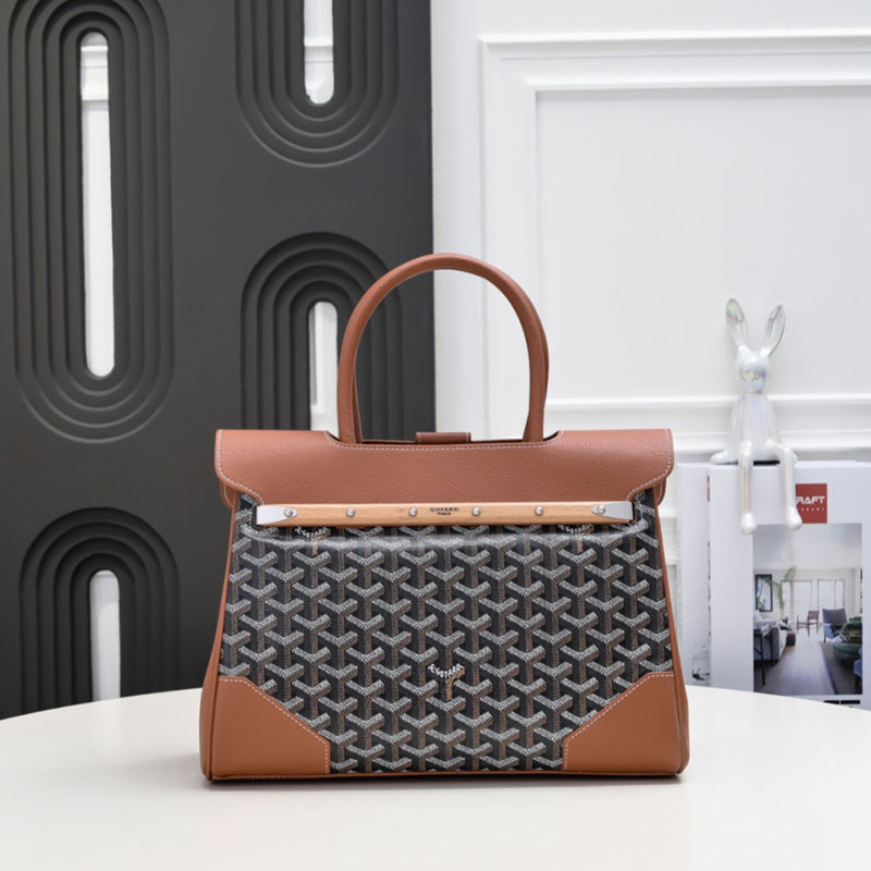 N品 GOYARD ゴヤール サイゴン トートバッグ SAIGOCMMLTY50CL50P ブラック&ナチュラル シルバー金具 激安優良店 - 画像 (8)