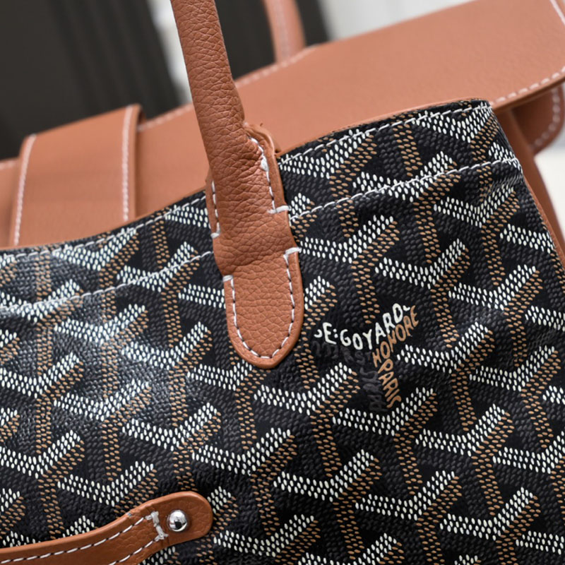 N品 GOYARD ゴヤール サイゴン トートバッグ SAIGOCMMLTY50CL50P ブラック&ナチュラル シルバー金具 激安優良店 - 画像 (4)