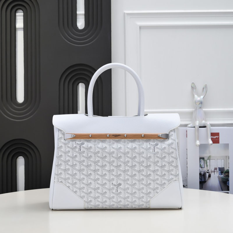 N品 GOYARD ゴヤール サイゴン トートバッグ SAIGOCMMLTY50CL50P ホワイト シルバー金具 激安優良店 - 画像 (8)