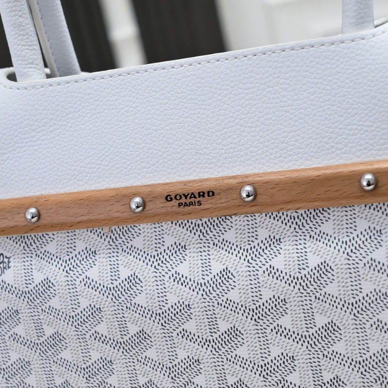 N品 GOYARD ゴヤール サイゴン トートバッグ SAIGOCMMLTY50CL50P ホワイト シルバー金具 激安優良店 - 画像 (6)