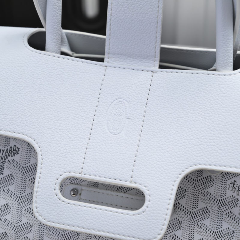 N品 GOYARD ゴヤール サイゴン トートバッグ SAIGOCMMLTY50CL50P ホワイト シルバー金具 激安優良店 - 画像 (5)