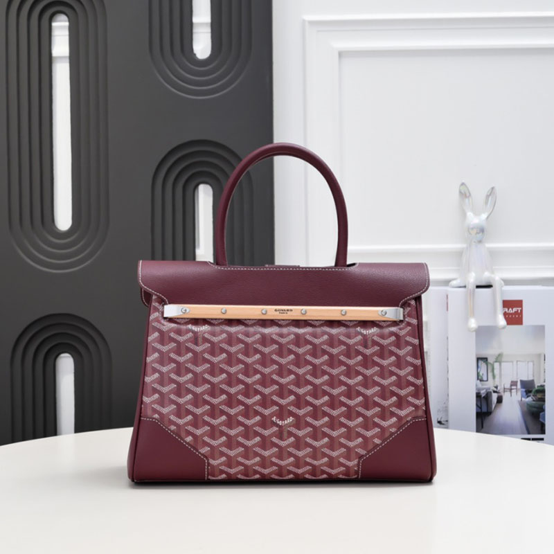 N品 GOYARD ゴヤール サイゴン トートバッグ SAIGOCMMLTY33CL33P バーガンディ シルバー金具 激安優良店 - 画像 (8)