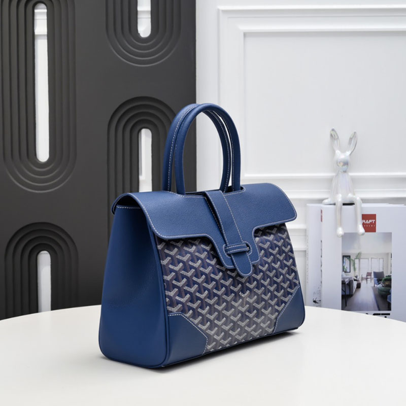 N品 GOYARD ゴヤール サイゴン トートバッグ SAIGOCMMLTY12CL12P ネイビーブルー シルバー金具 激安優良店 - 画像 (9)