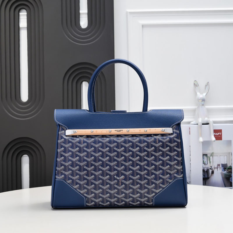 N品 GOYARD ゴヤール サイゴン トートバッグ SAIGOCMMLTY12CL12P ネイビーブルー シルバー金具 激安優良店 - 画像 (8)