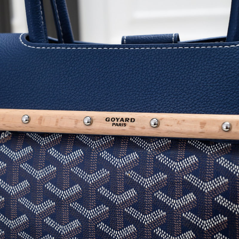N品 GOYARD ゴヤール サイゴン トートバッグ SAIGOCMMLTY12CL12P ネイビーブルー シルバー金具 激安優良店 - 画像 (6)