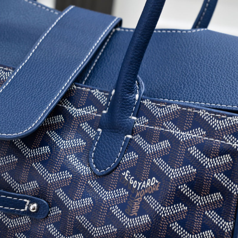 N品 GOYARD ゴヤール サイゴン トートバッグ SAIGOCMMLTY12CL12P ネイビーブルー シルバー金具 激安優良店 - 画像 (5)