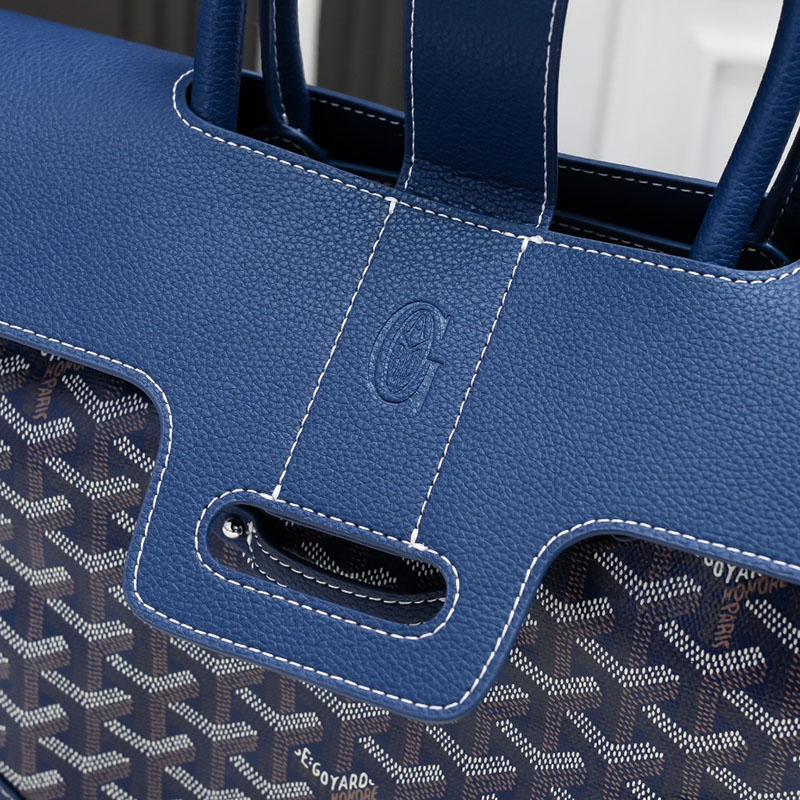 N品 GOYARD ゴヤール サイゴン トートバッグ SAIGOCMMLTY12CL12P ネイビーブルー シルバー金具 激安優良店 - 画像 (3)