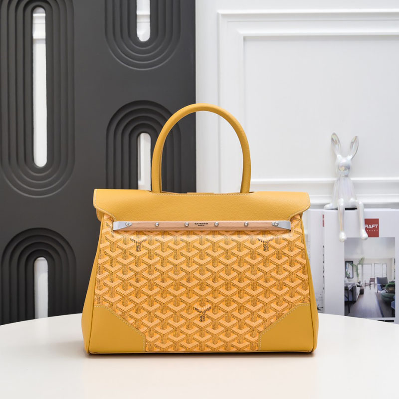 N品 GOYARD ゴヤール サイゴン トートバッグ SAIGOCMMLTY08CL08P イエロー シルバー金具 激安優良店 - 画像 (8)