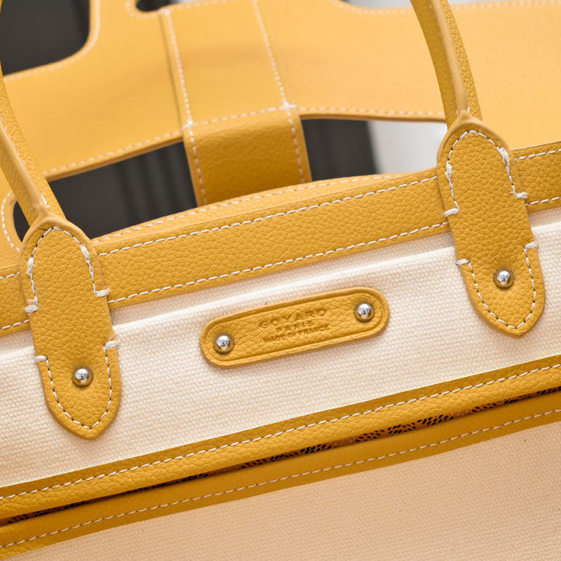 N品 GOYARD ゴヤール サイゴン トートバッグ SAIGOCMMLTY08CL08P イエロー シルバー金具 激安優良店 - 画像 (3)