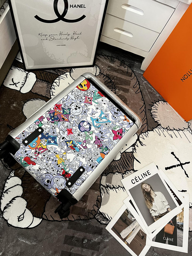 ルイヴィトン スーツケース/キャリーバッグ 新品 ホライゾン 55 ホワイト マルチカラー モノグラム・キャンバス シルバー金具 - 画像 (6)