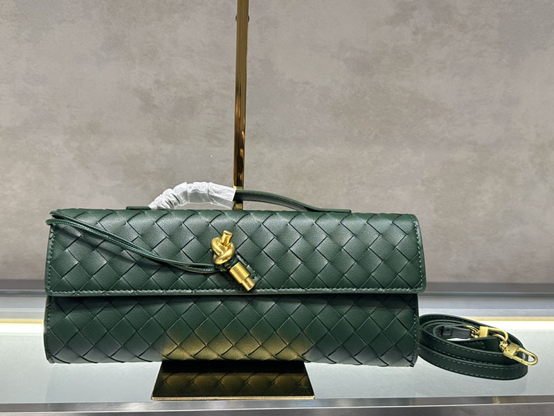 N品 Bottega Veneta ボッテガ・ヴェネタ アンディアーモ クラッチバッグ エメラルド グリーン 741511VCPP33050 ラムスキン、カーフ ゴールド金具 激安優良店 - 画像 (6)