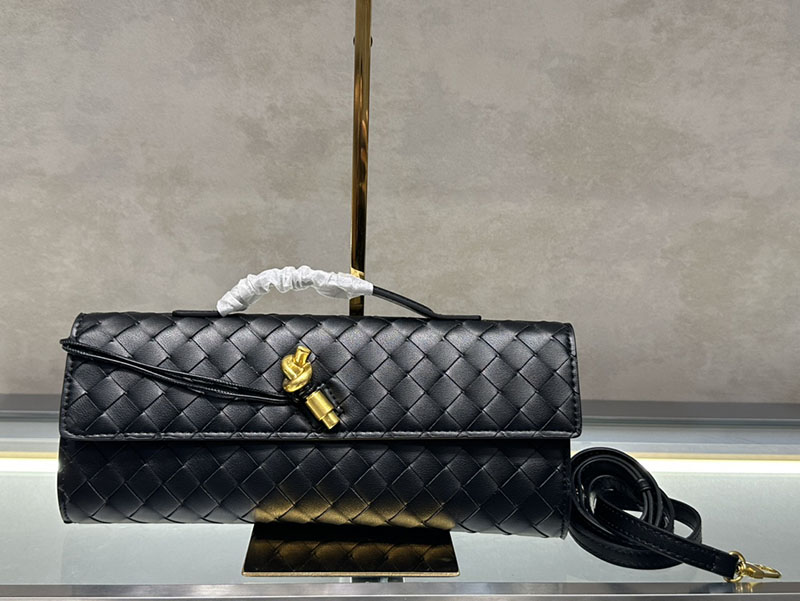 N品 Bottega Veneta ボッテガ・ヴェネタ アンディアーモ クラッチバッグ ブラック 741511VCPP31019 ラムスキン、カーフ ゴールド金具 激安優良店 - 画像 (6)