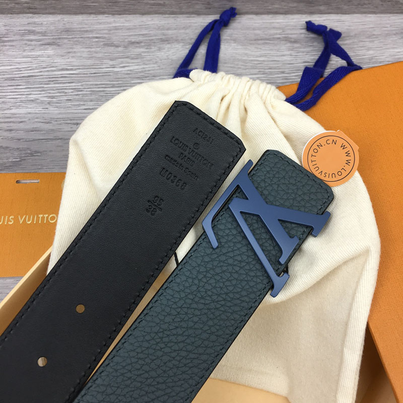 ルイヴィトン ベルト・LV イニシャル 40MM リバーシブル ブラック トリヨンレザー ブルー金具 ヴィトン ベルト メンズ 人気 2410640 - 画像 (5)
