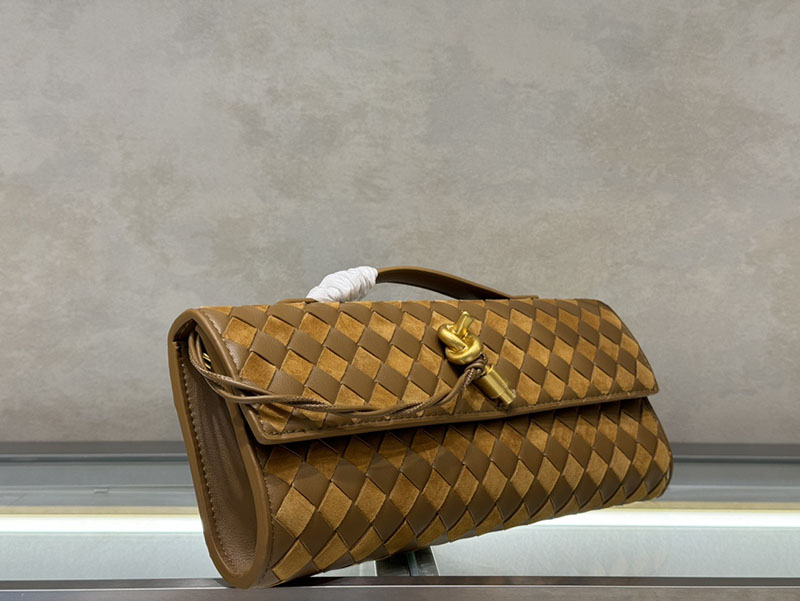 N品 Bottega Veneta ボッテガ・ヴェネタ アンディアーモ クラッチバッグ キャラメルXフォンデンテ 741511VCPP39999 ラムスキン、カーフ ゴールド金具 激安優良店 - 画像 (7)