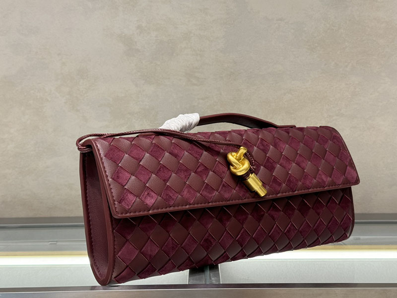 N品 Bottega Veneta ボッテガ・ヴェネタ アンディアーモ クラッチバッグ バローロ 741511VCPP32250 ラムスキン、カーフ ゴールド金具 激安優良店 - 画像 (6)