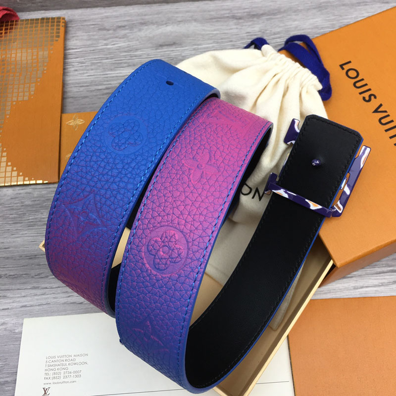 ルイヴィトン ベルト・LV イニシャル 40MM リバーシブル ブルー トリヨンレザー シルバー金具 ヴィトン ベルト メンズ 人気 2410645 - 画像 (7)