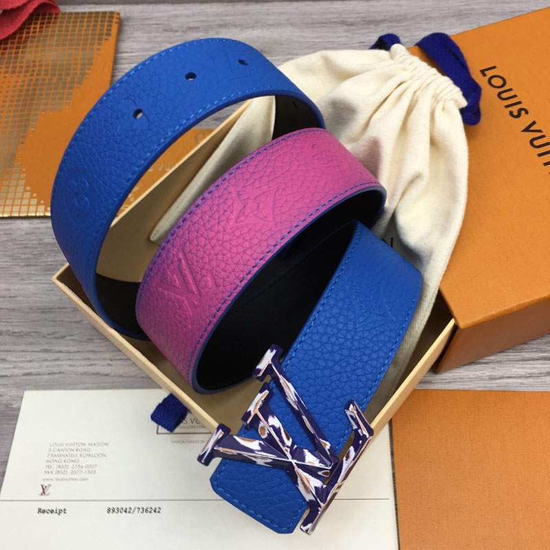 ルイヴィトン ベルト・LV イニシャル 40MM リバーシブル ブルー トリヨンレザー シルバー金具 ヴィトン ベルト メンズ 人気 2410645 - 画像 (6)