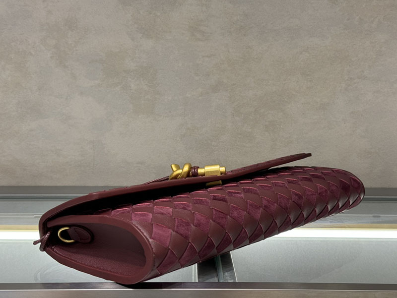 N品 Bottega Veneta ボッテガ・ヴェネタ アンディアーモ クラッチバッグ バローロ 741511VCPP32250 ラムスキン、カーフ ゴールド金具 激安優良店 - 画像 (4)