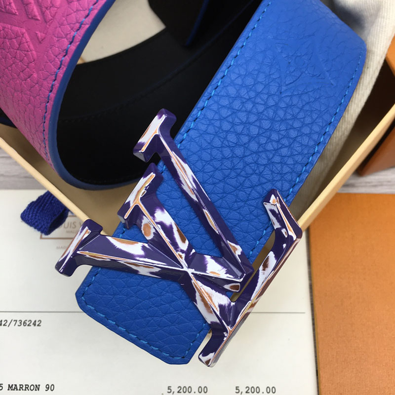 ルイヴィトン ベルト・LV イニシャル 40MM リバーシブル ブルー トリヨンレザー シルバー金具 ヴィトン ベルト メンズ 人気 2410645 - 画像 (5)