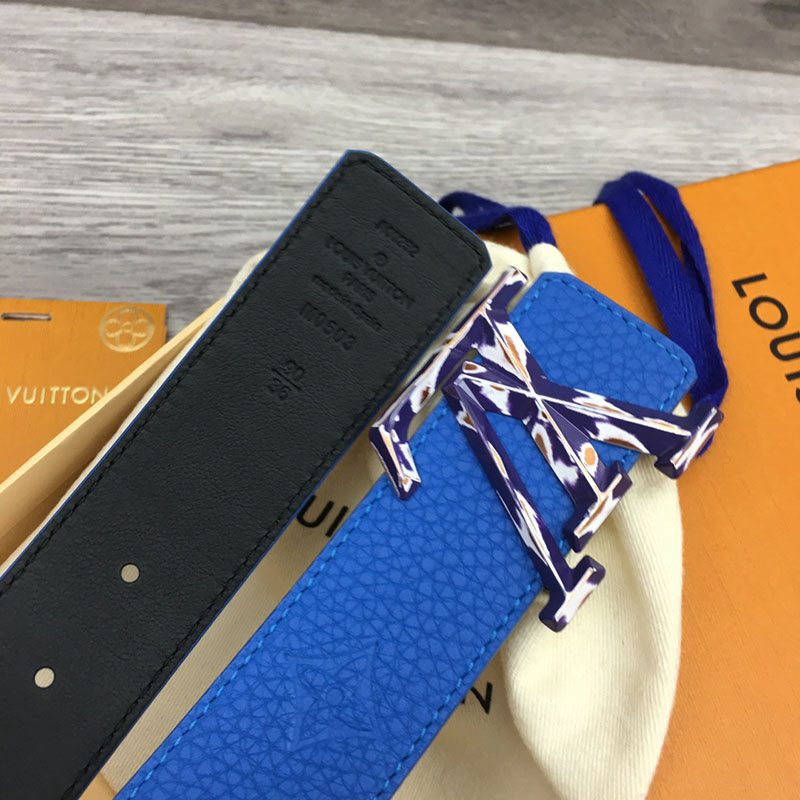 ルイヴィトン ベルト・LV イニシャル 40MM リバーシブル ブルー トリヨンレザー シルバー金具 ヴィトン ベルト メンズ 人気 2410645 - 画像 (4)