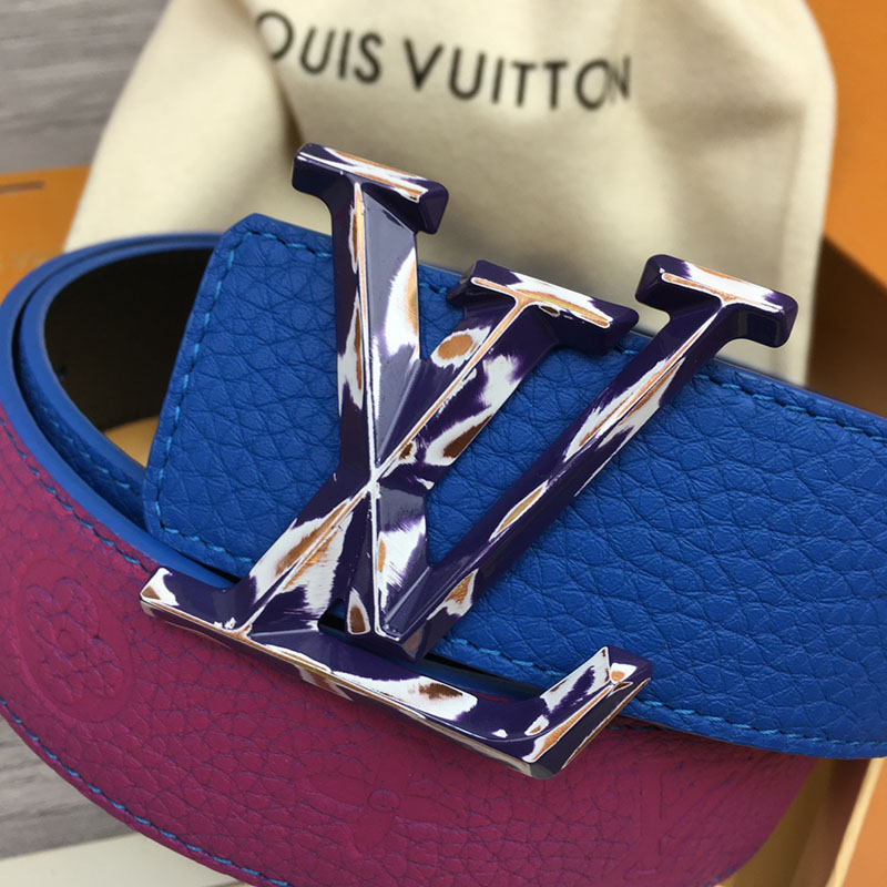 ルイヴィトン ベルト・LV イニシャル 40MM リバーシブル ブルー トリヨンレザー シルバー金具 ヴィトン ベルト メンズ 人気 2410645 - 画像 (2)