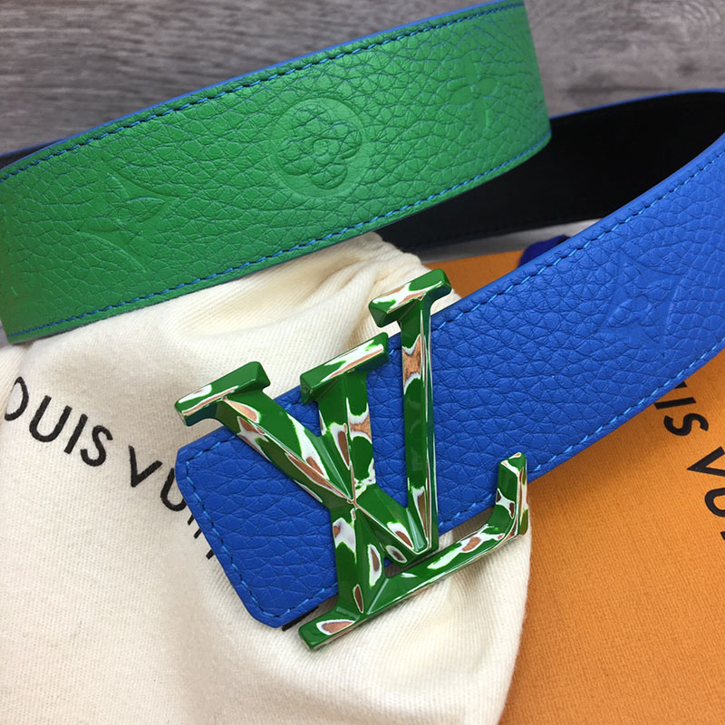ルイヴィトン ベルト・LV イニシャル 40MM リバーシブル ブルー グリーン トリヨンレザー グリーン金具 ヴィトン ベルト メンズ 人気 2410646 - 画像 (9)