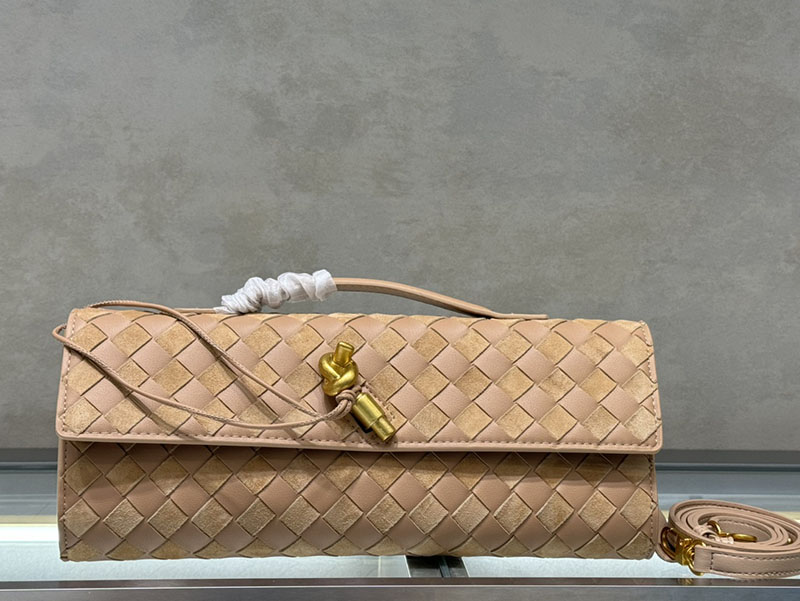 N品 Bottega Veneta ボッテガ・ヴェネタ アンディアーモ クラッチバッグ ポリッジ 741511VCPP39776 ラムスキン、カーフ ゴールド金具 激安優良店 - 画像 (7)