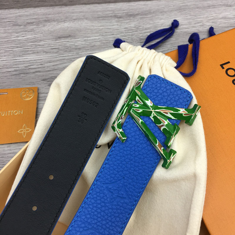 ルイヴィトン ベルト・LV イニシャル 40MM リバーシブル ブルー グリーン トリヨンレザー グリーン金具 ヴィトン ベルト メンズ 人気 2410646 - 画像 (6)