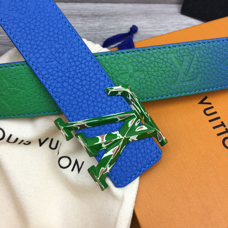 ルイヴィトン ベルト・LV イニシャル 40MM リバーシブル ブルー グリーン トリヨンレザー グリーン金具 ヴィトン ベルト メンズ 人気 2410646 - 画像 (5)