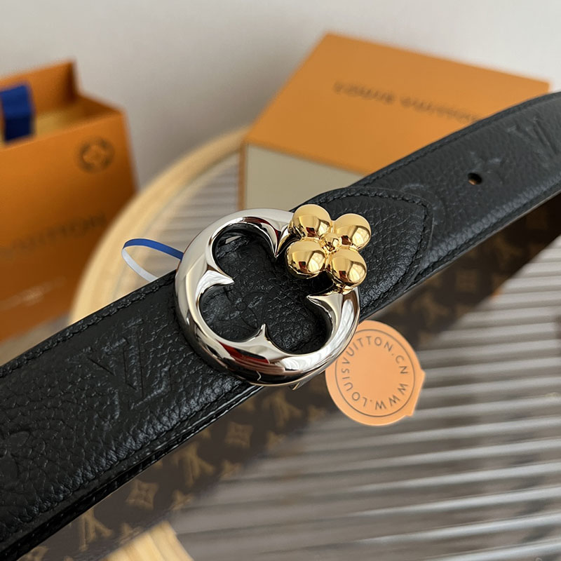 ルイヴィトン ベルト・フラワーグラム 30MM リバーシブル M8372U ブラック ブラウン モノグラム・キャンバス シルバー金具 ヴィトン ベルト 安い レディース - 画像 (9)
