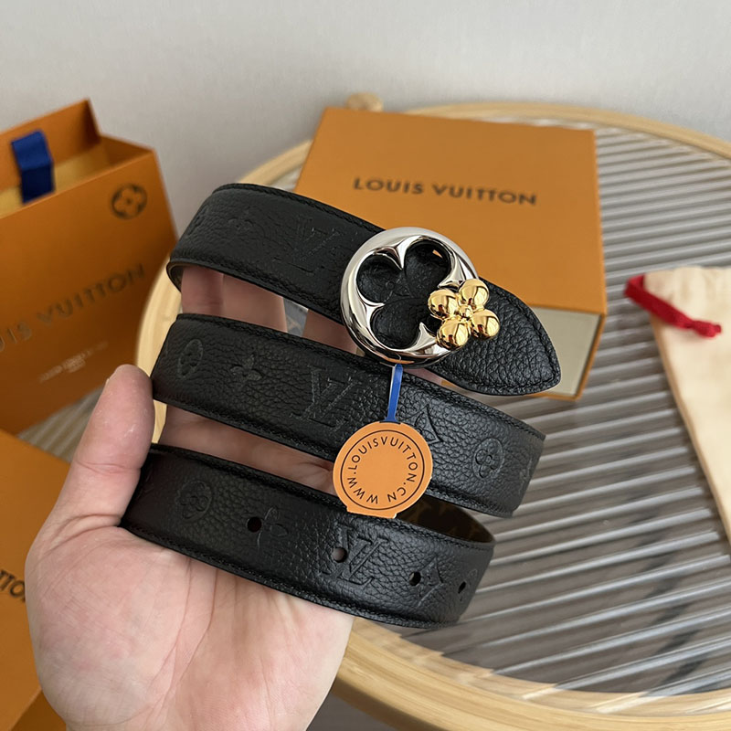 ルイヴィトン ベルト・フラワーグラム 30MM リバーシブル M8372U ブラック ブラウン モノグラム・キャンバス シルバー金具 ヴィトン ベルト 安い レディース - 画像 (4)