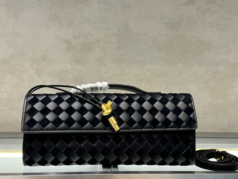 N品 Bottega Veneta ボッテガ・ヴェネタ アンディアーモ クラッチバッグ スペースXブラック 741511VCPP31111 ラムスキン、カーフ ゴールド金具 激安優良店 - 画像 (7)
