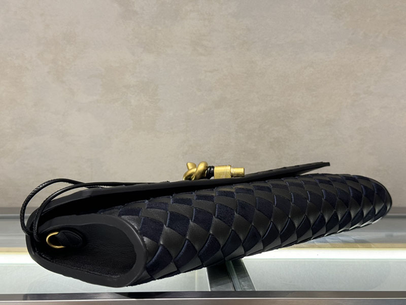 N品 Bottega Veneta ボッテガ・ヴェネタ アンディアーモ クラッチバッグ スペースXブラック 741511VCPP31111 ラムスキン、カーフ ゴールド金具 激安優良店 - 画像 (3)