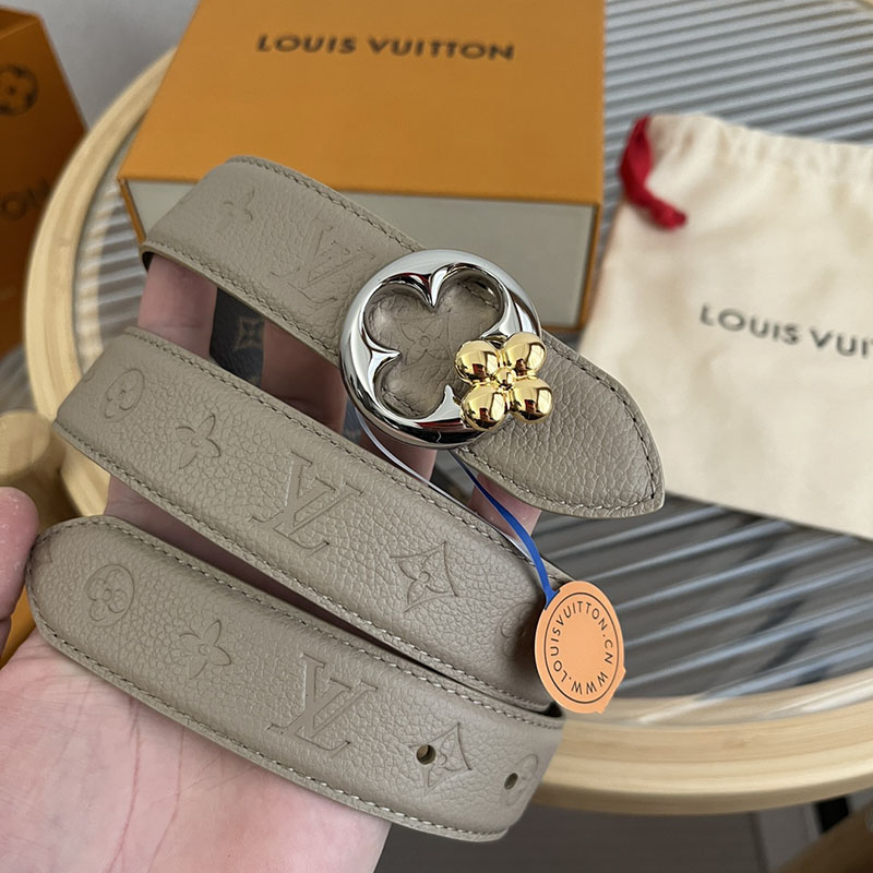 ルイヴィトン ベルト・フラワーグラム 30MM リバーシブル ブラウン トゥルトレール モノグラム・キャンバス シルバー金具 ヴィトン ベルト 安い レディース 2410648 - 画像 (4)