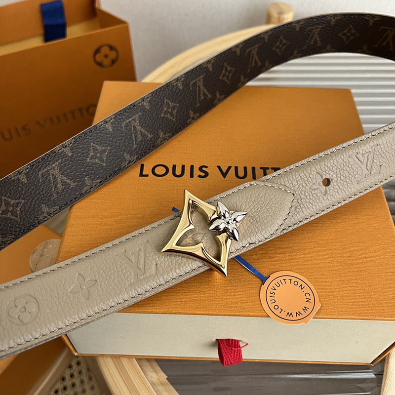 ルイヴィトン ベルト・フラワーグラム 30MM リバーシブル ブラウン トゥルトレール モノグラム・キャンバス ゴールド金具 ヴィトン ベルト 安い レディース 2410651 - 画像 (7)