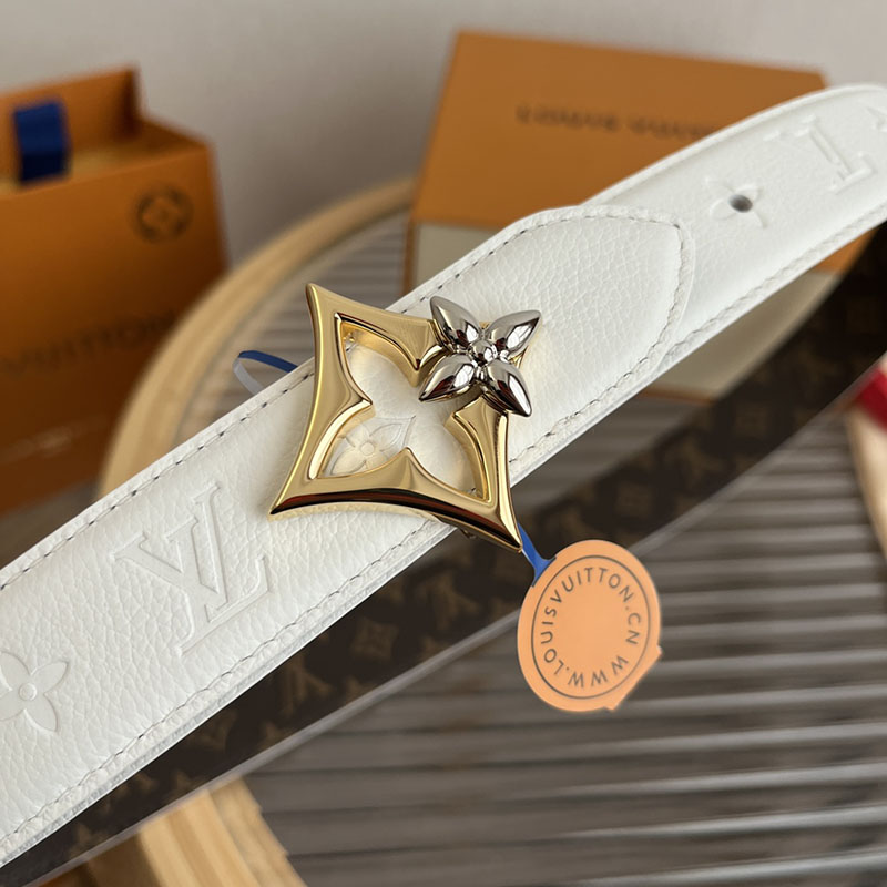 ルイヴィトン ベルト・フラワーグラム 30MM リバーシブル ブラウン ホワイト モノグラム・キャンバス ゴールド金具 ヴィトン ベルト 安い レディース 2410652 - 画像 (9)
