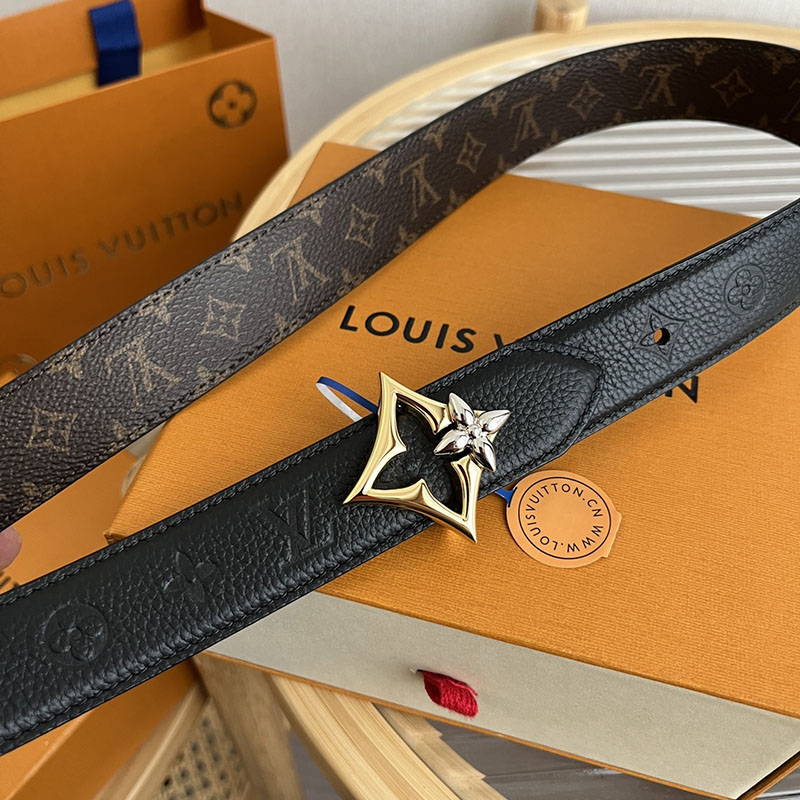 ルイヴィトン ベルト・フラワーグラム 30MM リバーシブル M8373U ブラウン ブラック モノグラム・キャンバス ゴールド金具 ヴィトン ベルト 安い レディース - 画像 (8)