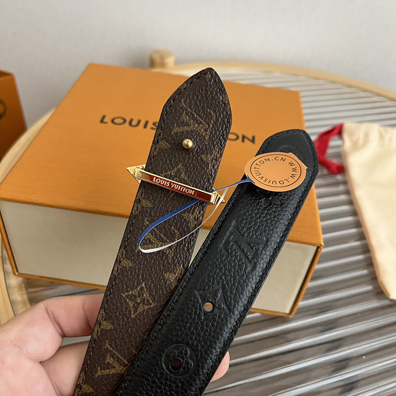 ルイヴィトン ベルト・フラワーグラム 30MM リバーシブル M8373U ブラウン ブラック モノグラム・キャンバス ゴールド金具 ヴィトン ベルト 安い レディース - 画像 (5)