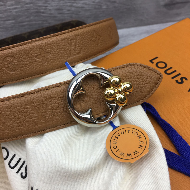 ルイヴィトン ベルト・フラワーグラム 30MM リバーシブル ブラウン コニャック モノグラム・キャンバス シルバー金具 ベルト レディース 人気 2410655 - 画像 (9)